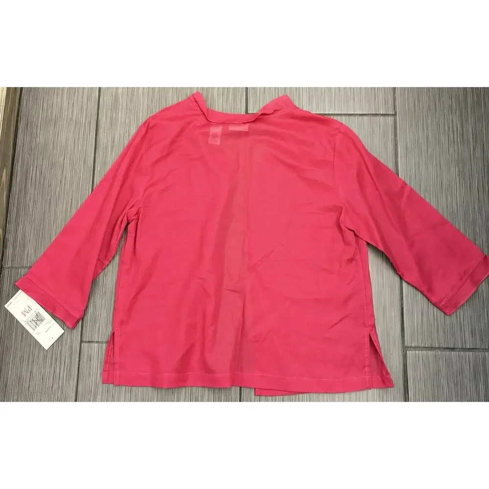 Liz Claiborne Villager Pink Cotton Tank And Button Down Shirt Set Petite Medium